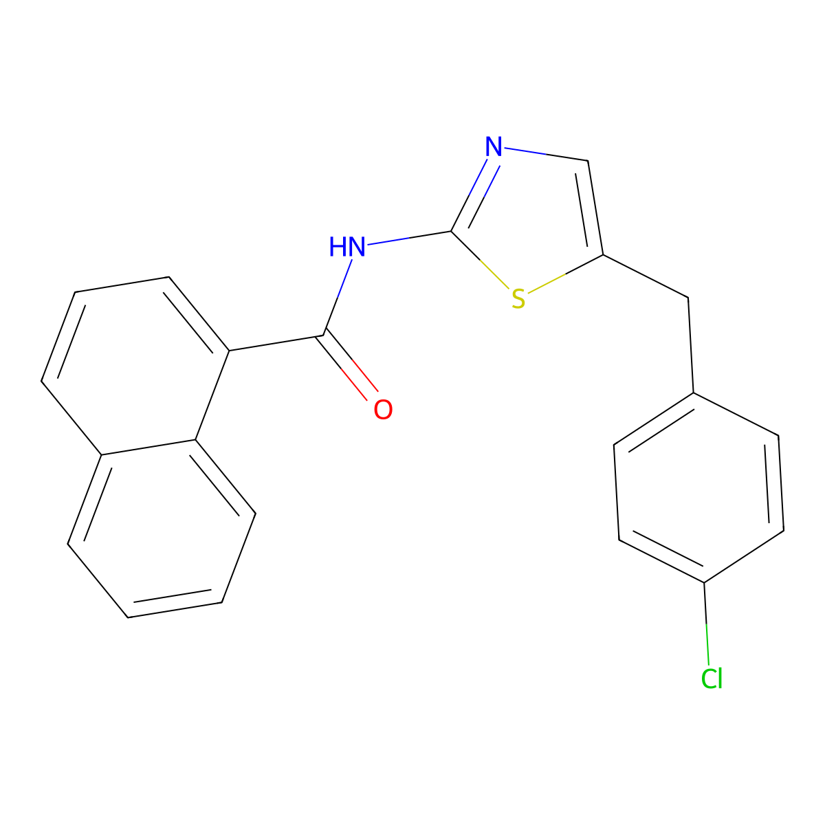 N-[5-(4-chlorobenzyl)-1,3-thiazol-2-yl]naphthalene-1-carboxamide molecular structure, CAS 292053-52-2