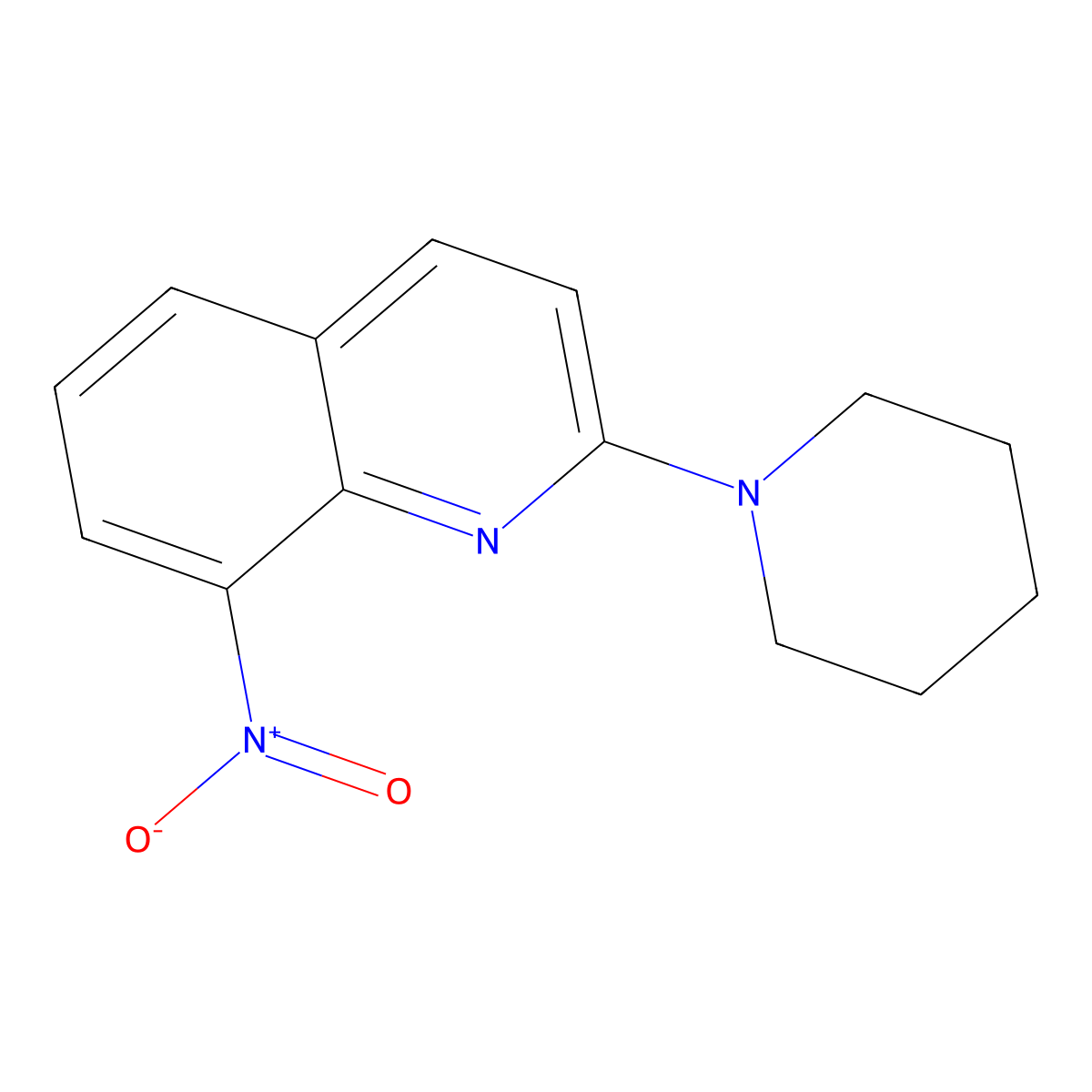 8-Nitro-2-piperidin-1-ylquinoline molecular structure, CAS 292053-55-5