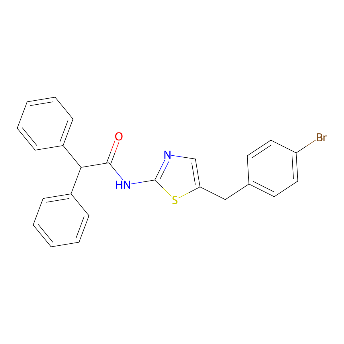 N-(5-(4-Bromobenzyl)-1,3-thiazol-2-YL)-2,2-diphenylacetamide molecular structure, CAS 292056-78-1