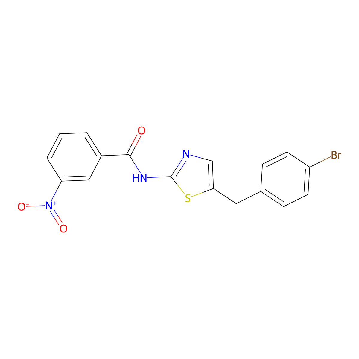 N-(5-(4-Bromobenzyl)-1,3-thiazol-2-YL)-3-nitrobenzamide molecular structure, CAS 292056-92-9