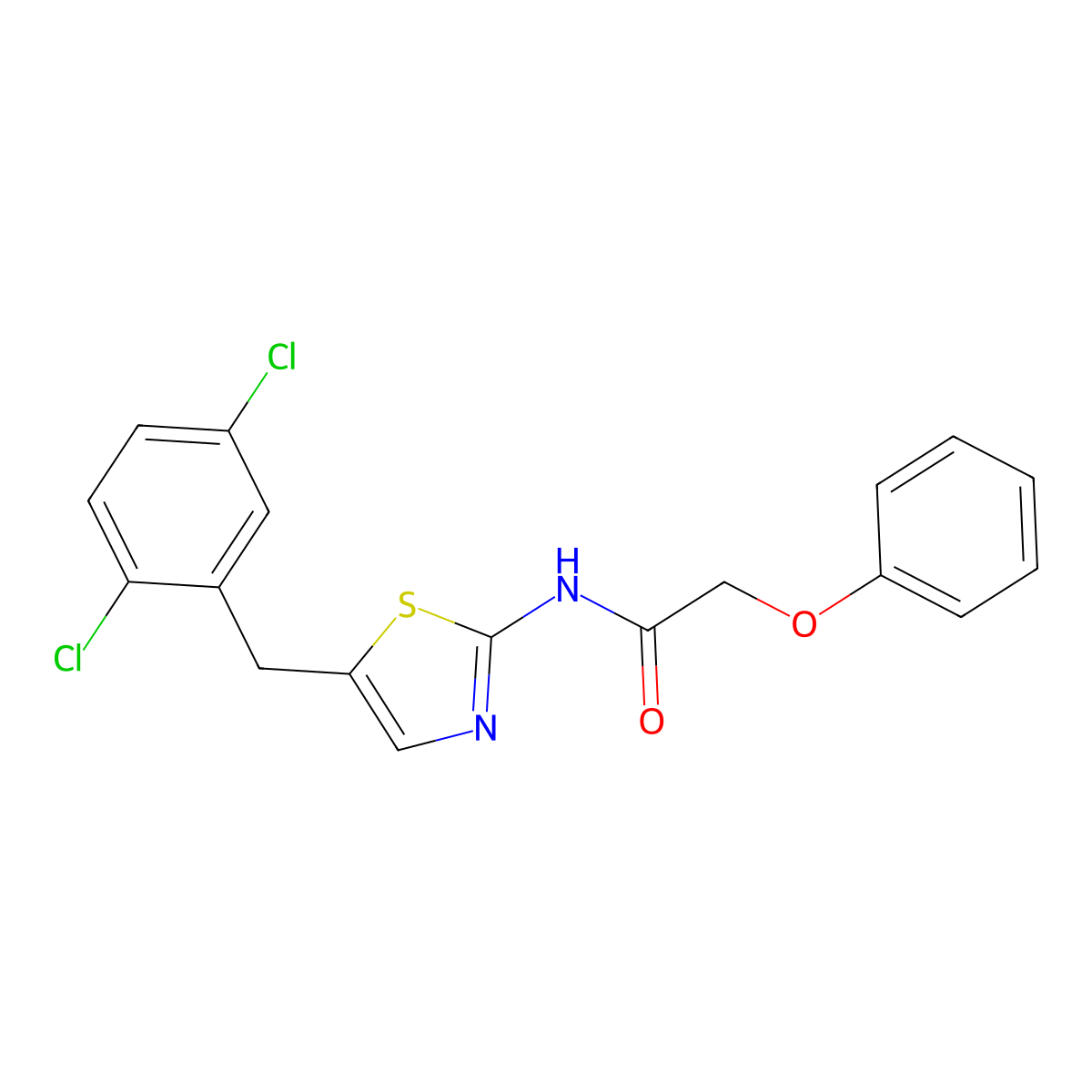 N-{5-[(2,5-Dichlorophenyl)methyl]-1,3-thiazol-2-YL}-2-phenoxyacetamide molecular structure, CAS 292057-02-4