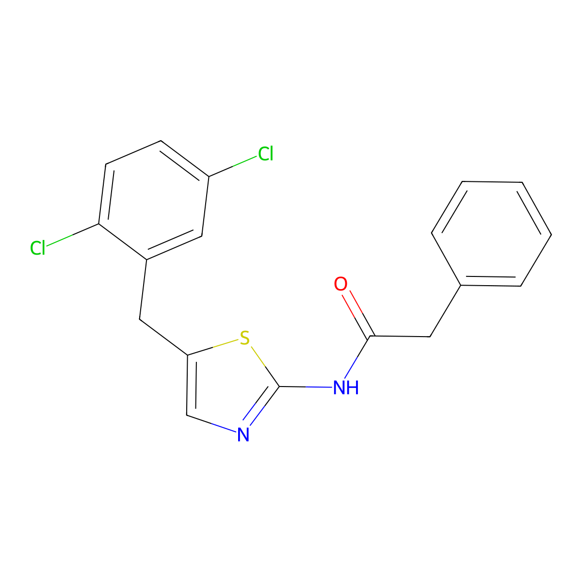 N-{5-[(2,5-Dichlorophenyl)methyl]-1,3-thiazol-2-YL}-2-phenylacetamide molecular structure, CAS 292057-14-8