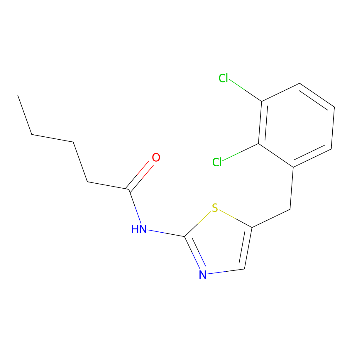 N-{5-[(2,3-dichlorophenyl)methyl]-1,3-thiazol-2-yl}pentanamide molecular structure, CAS 292057-30-8