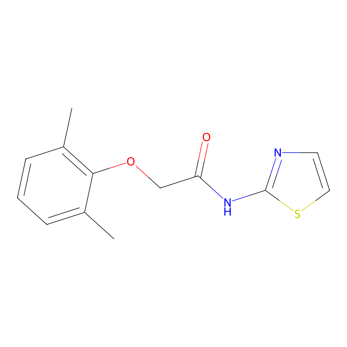 2-(2,6-dimethylphenoxy)-N-(1,3-thiazol-2-yl)acetamide molecular structure, CAS 292057-83-1