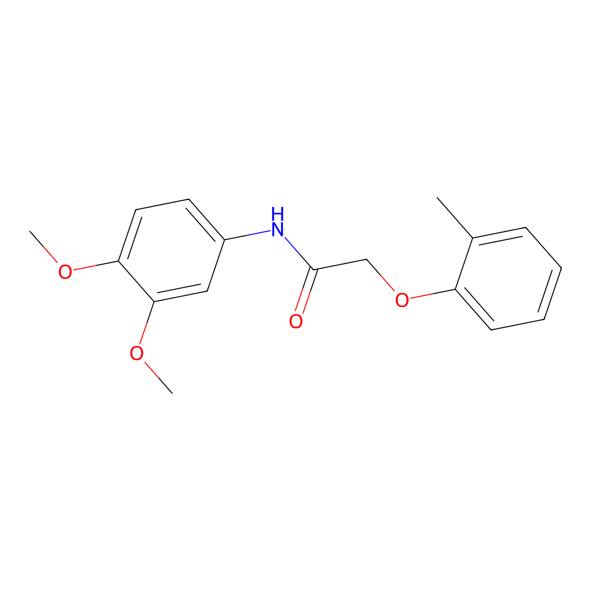 N-(3,4-dimethoxyphenyl)-2-(2-methylphenoxy)acetamide molecular structure, CAS 292058-17-4