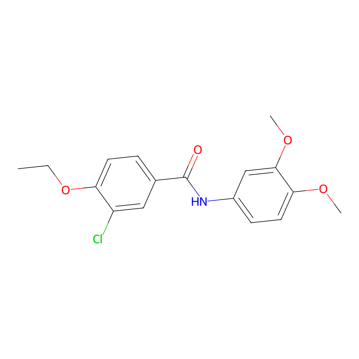 3-chloro-N-(3,4-dimethoxyphenyl)-4-ethoxybenzamide molecular structure, CAS 292058-34-5