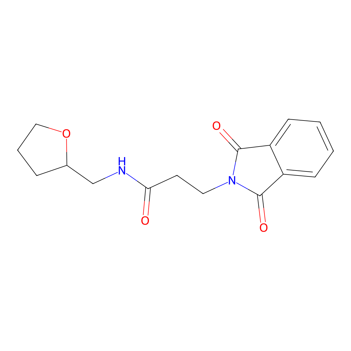 3-(1,3-dioxoisoindol-2-yl)-N-(oxolan-2-ylmethyl)propanamide molecular structure, CAS 292058-58-3