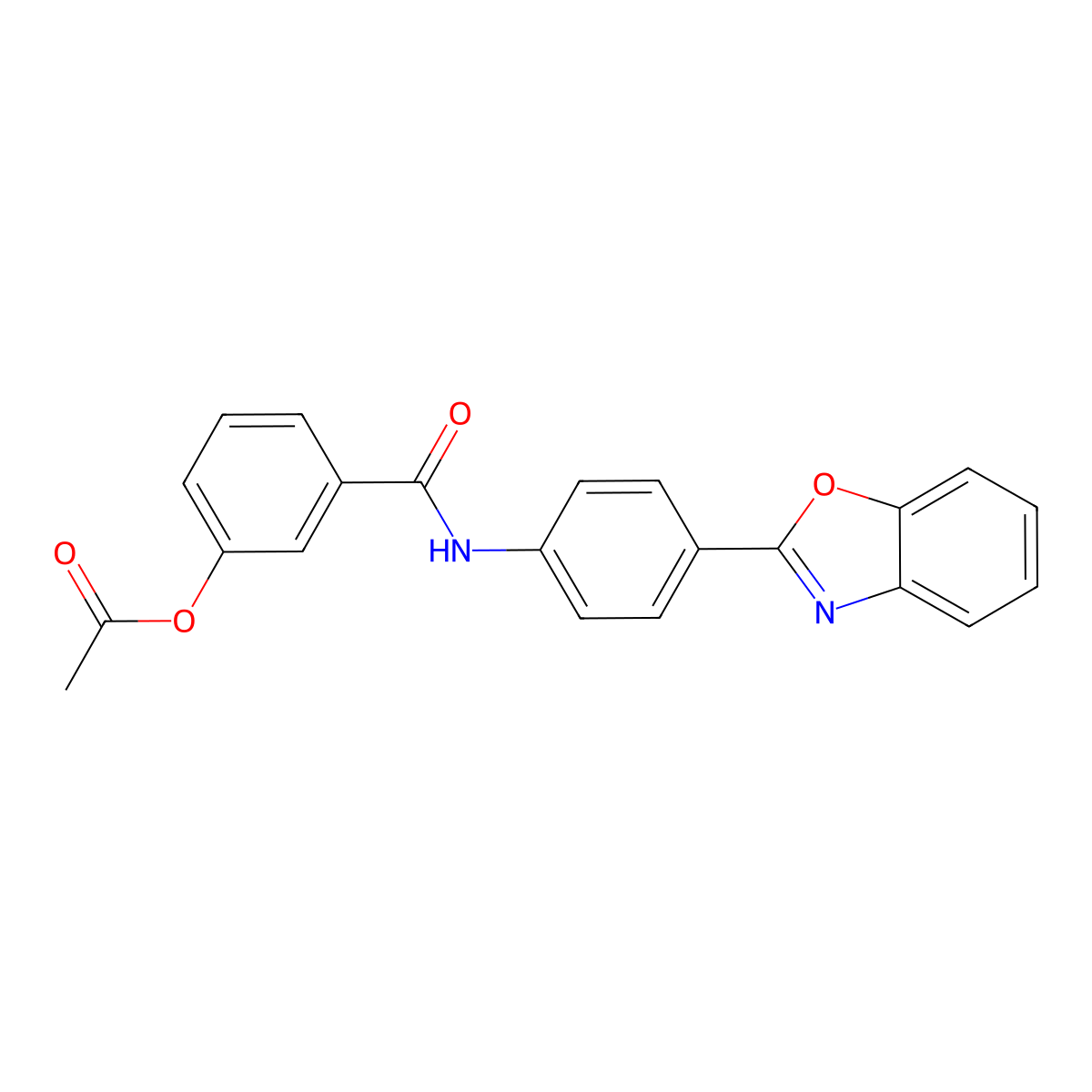 3-{[4-(1,3-Benzoxazol-2-yl)phenyl]carbamoyl}phenyl acetate molecular structure, CAS 292058-72-1