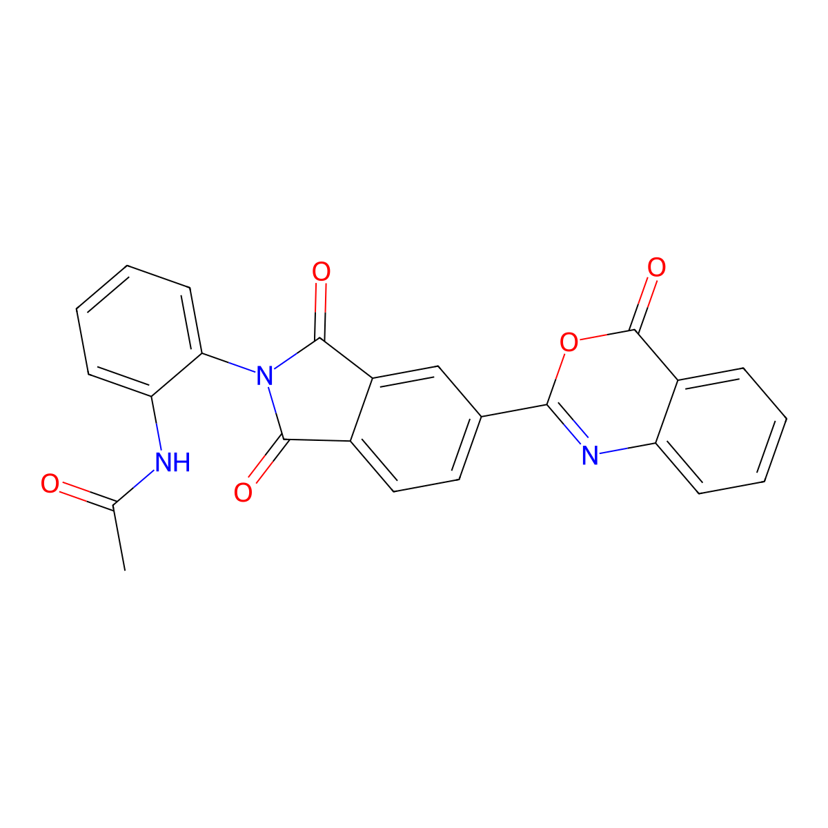 N-[2-[1,3-dioxo-5-(4-oxo-3,1-benzoxazin-2-yl)isoindol-2-yl]phenyl]acetamide molecular structure, CAS 292058-83-4