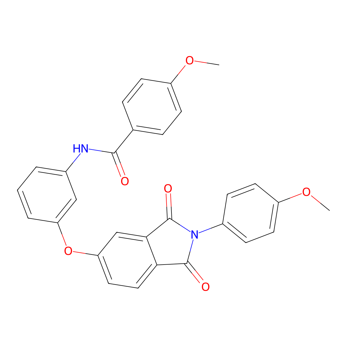 4-methoxy-N-[3-[2-(4-methoxyphenyl)-1,3-dioxoisoindol-5-yl]oxyphenyl]benzamide molecular structure, CAS 292058-84-5