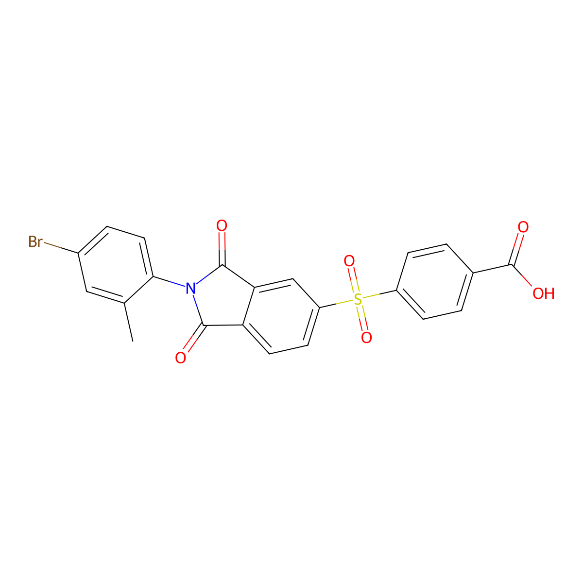 4-{[2-(4-bromo-2-methylphenyl)-1,3-dioxo-2,3-dihydro-1H-isoindol-5-yl]sulfonyl}benzoic acid molecular structure, CAS 292058-86-7