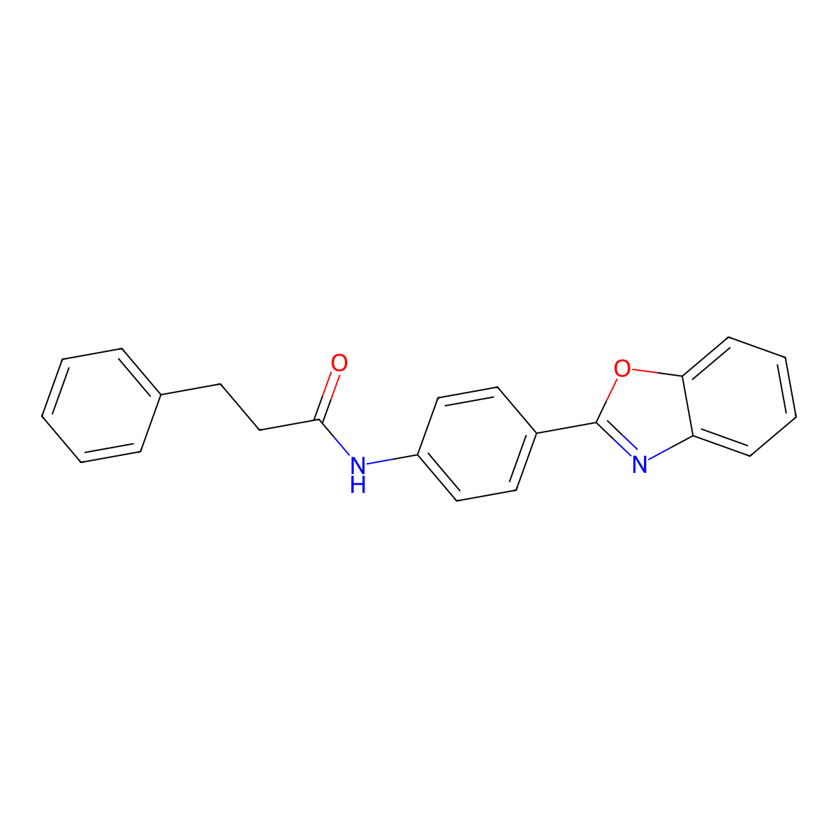 N-[4-(1,3-benzoxazol-2-yl)phenyl]-3-phenylpropanamide molecular structure, CAS 292058-92-5