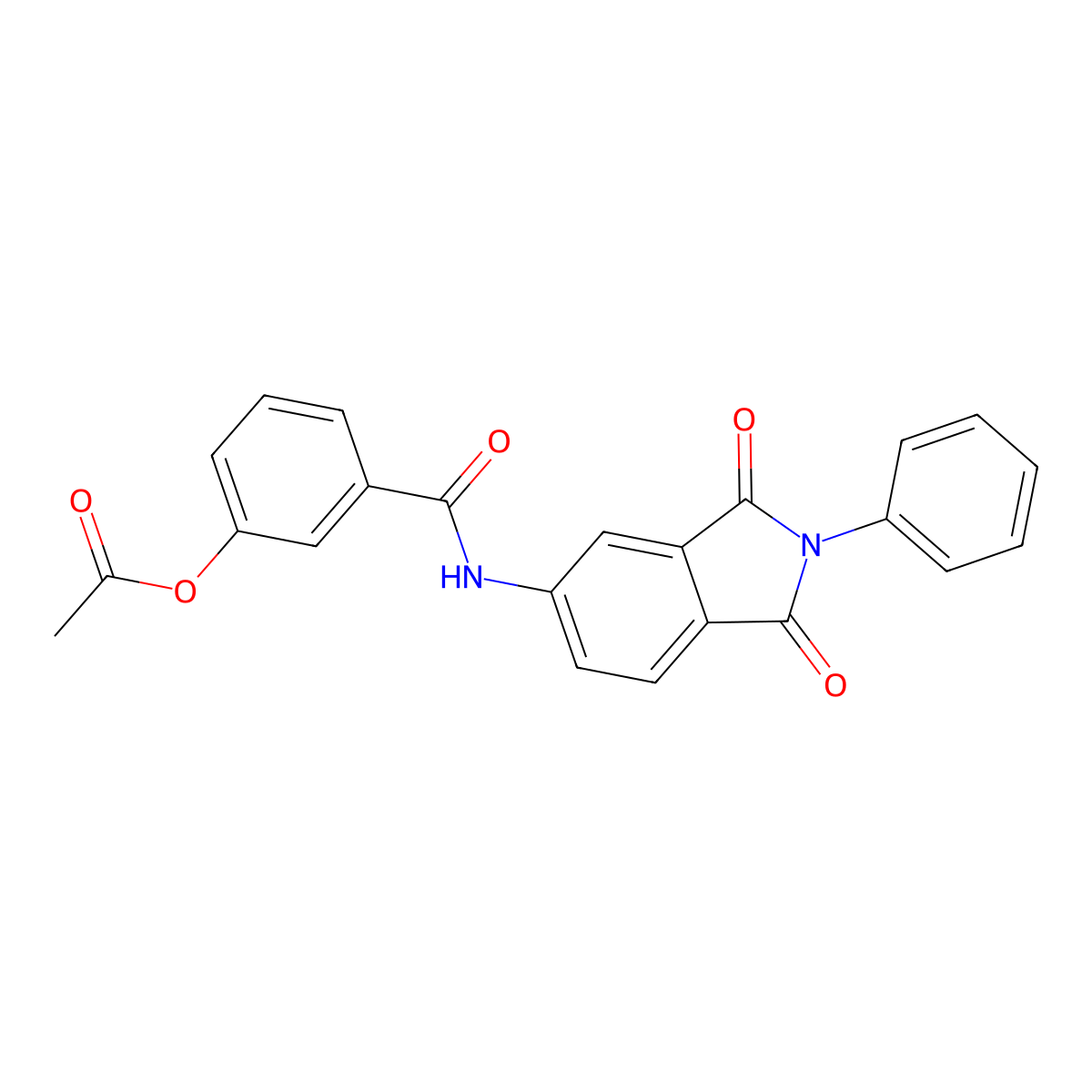 3-[(1,3-dioxo-2-phenyl-2,3-dihydro-1H-isoindol-5-yl)carbamoyl]phenyl acetate molecular structure, CAS 292058-94-7