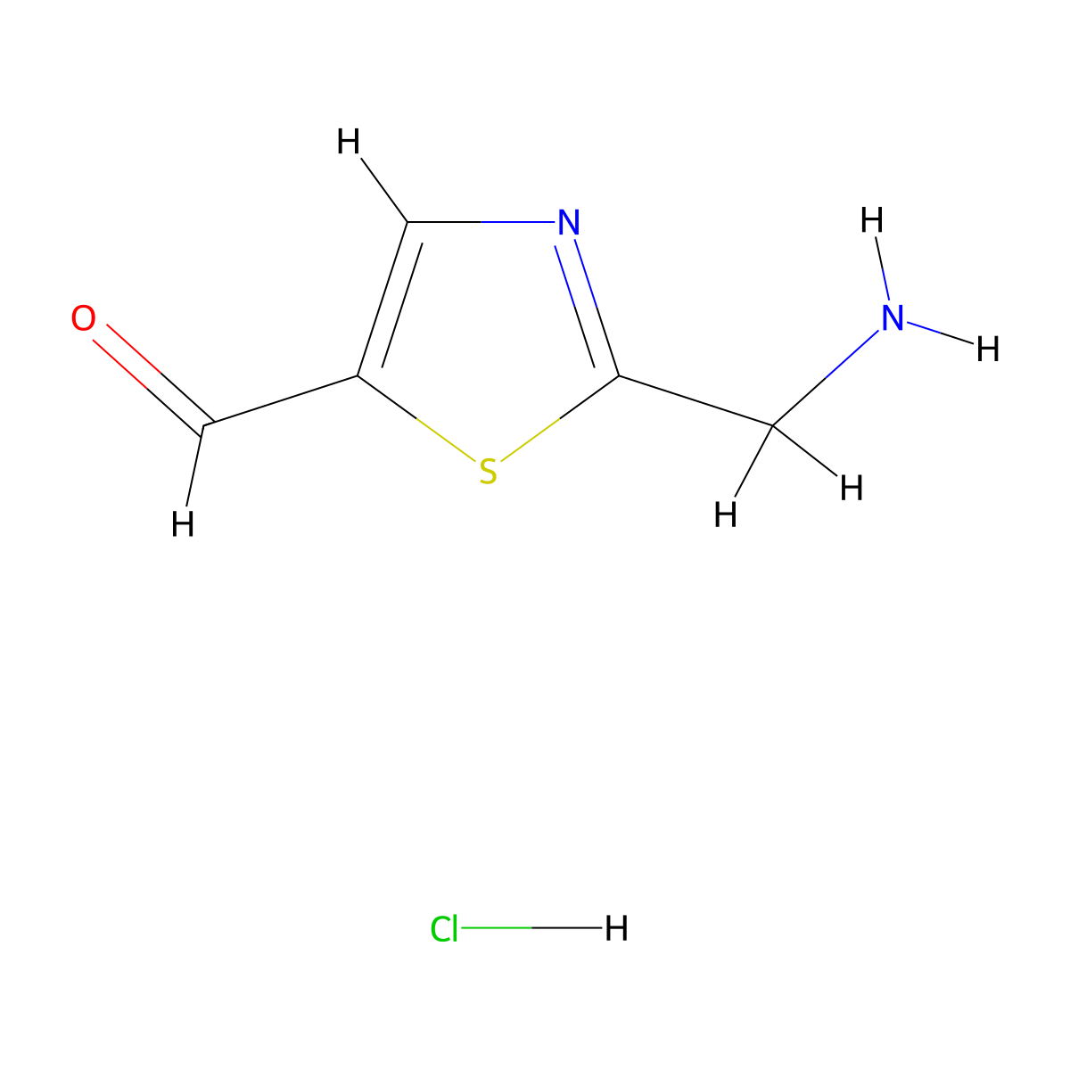 2-(Aminomethyl)-1,3-thiazole-5-carbaldehyde hydrochloride molecular structure, CAS 2920587-90-0