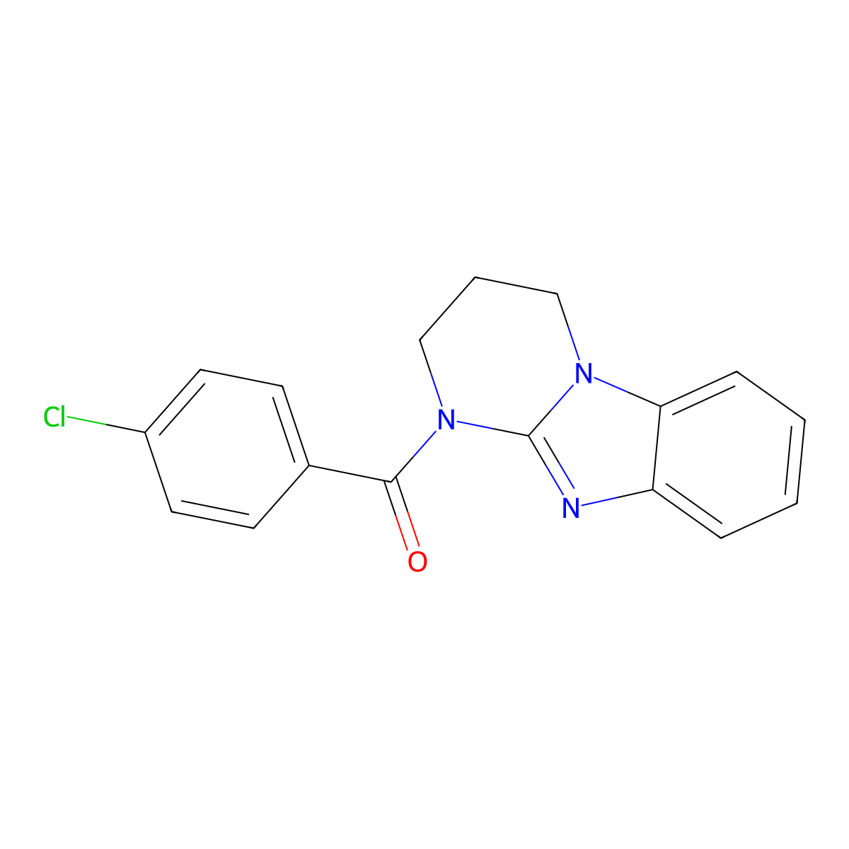 (4-chlorophenyl)-(3,4-dihydro-2H-pyrimido[1,2-a]benzimidazol-1-yl)methanone molecular structure, CAS 292059-01-9
