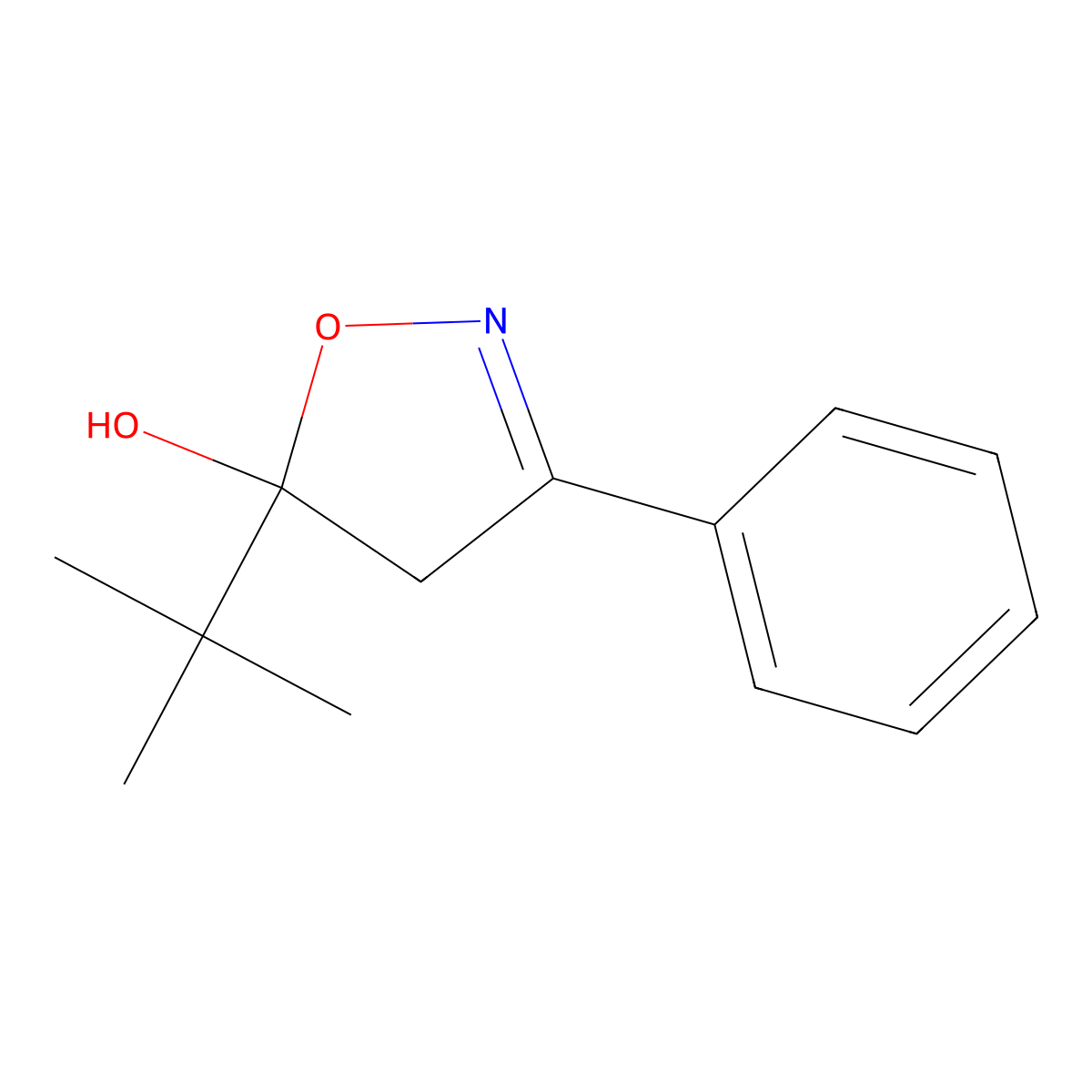 5-tert-butyl-3-phenyl-4H-1,2-oxazol-5-ol molecular structure, CAS 292059-09-7