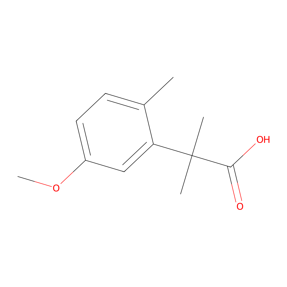 2-(5-Methoxy-2-methylphenyl)-2-methylpropanoic acid molecular structure, CAS 29206-05-1