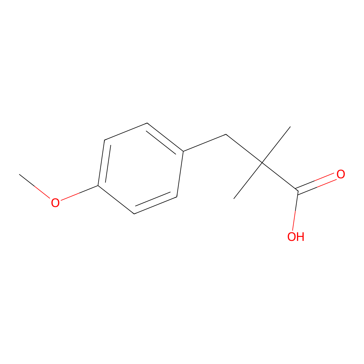 3-(4-Methoxyphenyl)-2,2-dimethylpropanoic acid molecular structure, CAS 29206-06-2