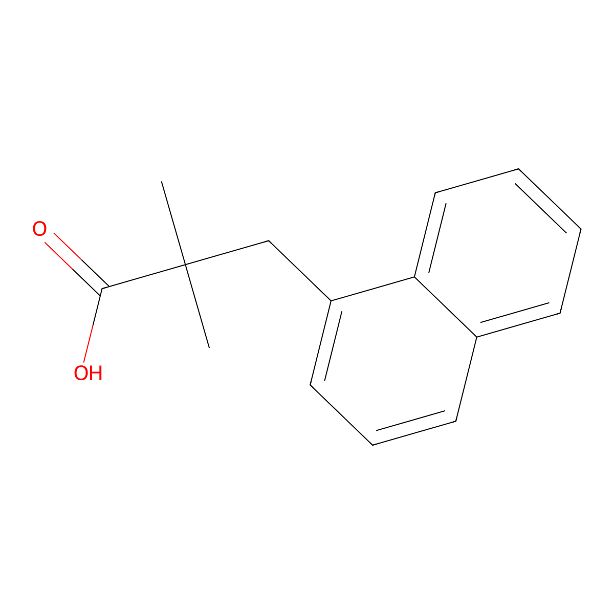 2,2-Dimethyl-3-(naphthalen-1-yl)propanoic acid molecular structure, CAS 29206-08-4