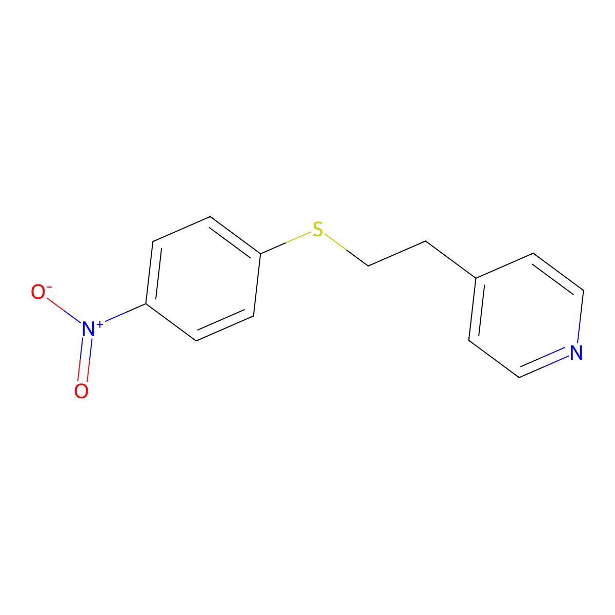 Pyridine, 4-[2-[(4-nitrophenyl)thio]ethyl]- molecular structure, CAS 292060-90-3