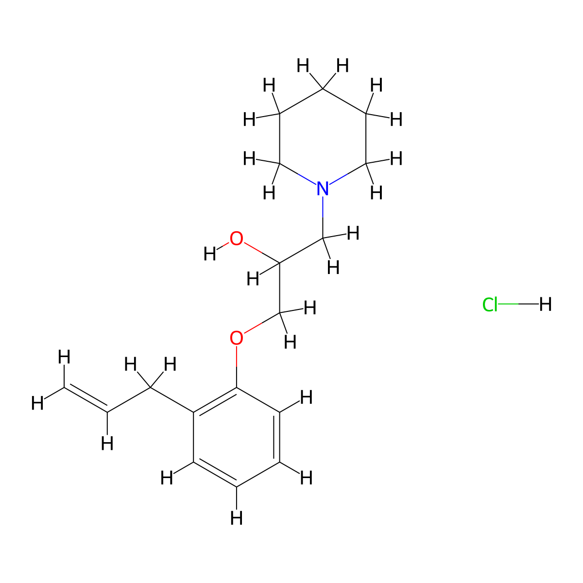 1-(2-Allylphenoxy)-3-(piperidin-1-yl)propan-2-ol hydrochloride molecular structure, CAS 292062-23-8