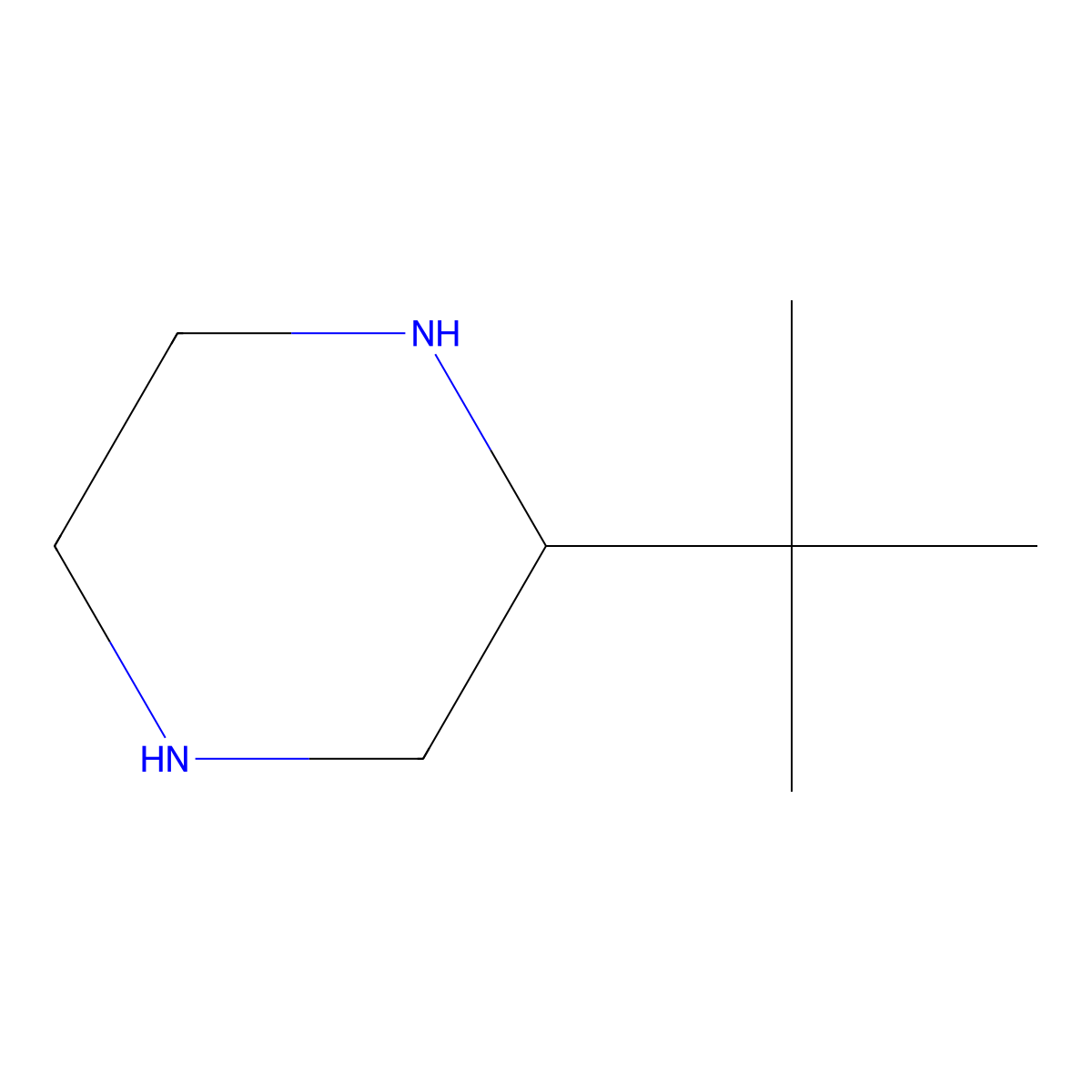 2-Tert-butylpiperazine molecular structure, CAS 292063-44-6