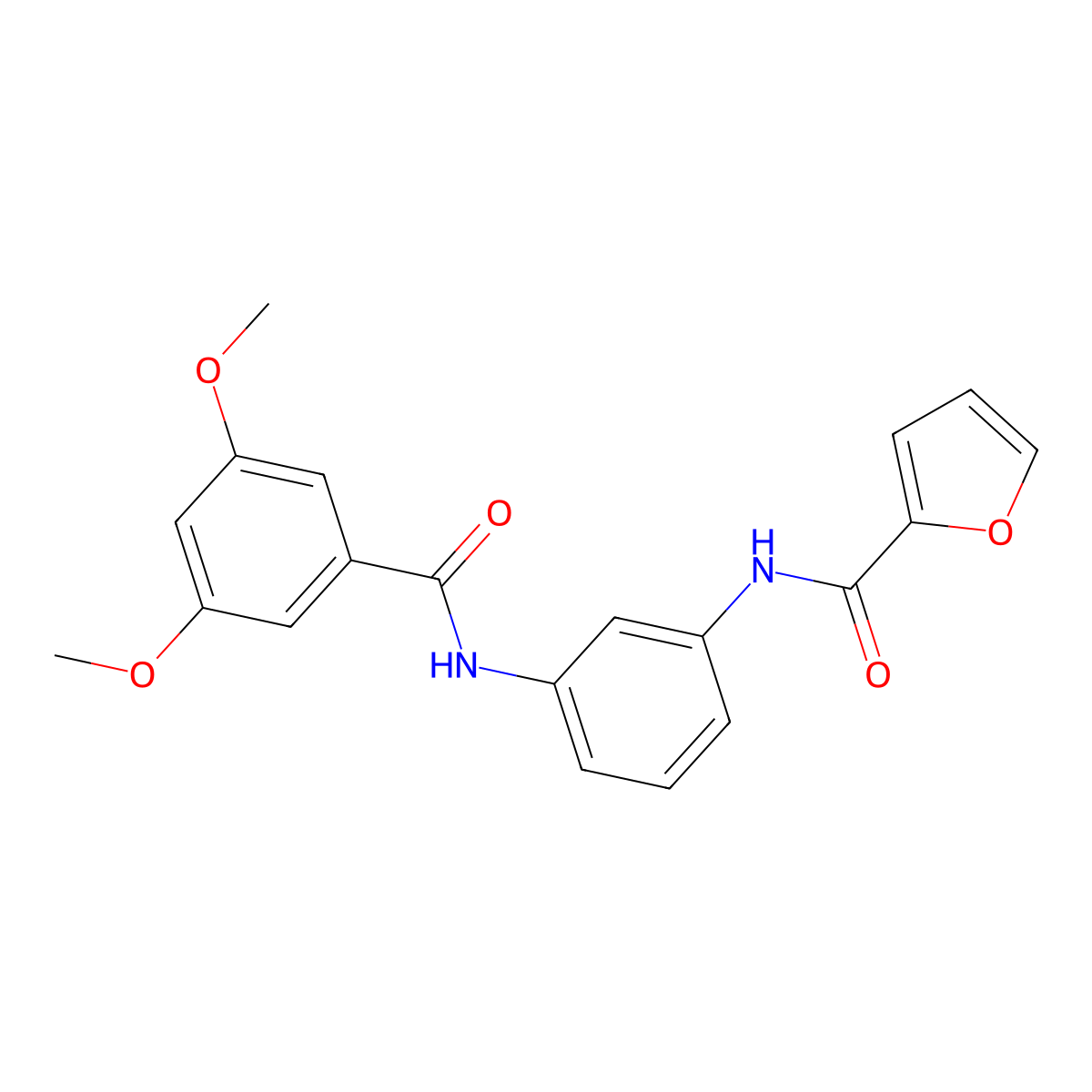 N-[3-[(3,5-dimethoxybenzoyl)amino]phenyl]furan-2-carboxamide molecular structure, CAS 292064-51-8