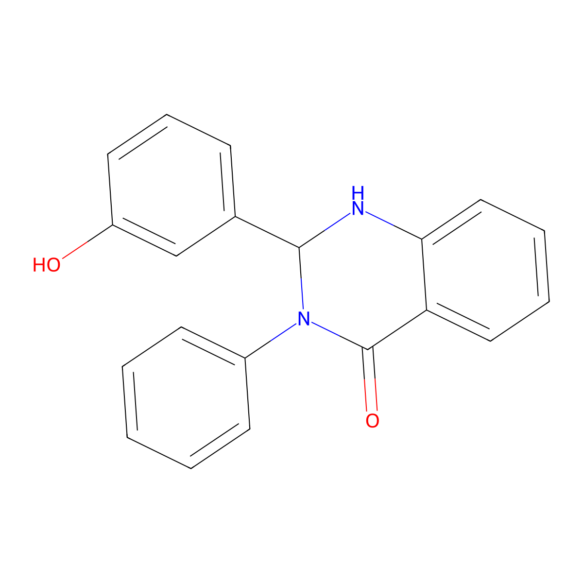 2-(3-hydroxyphenyl)-3-phenyl-2,3-dihydroquinazolin-4(1H)-one molecular structure, CAS 292064-78-9