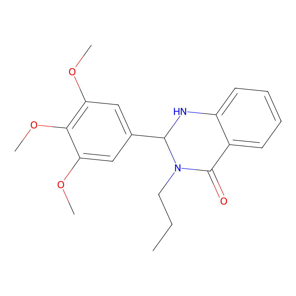 3-propyl-2-(3,4,5-trimethoxyphenyl)-2,3-dihydroquinazolin-4(1H)-one molecular structure, CAS 292064-80-3