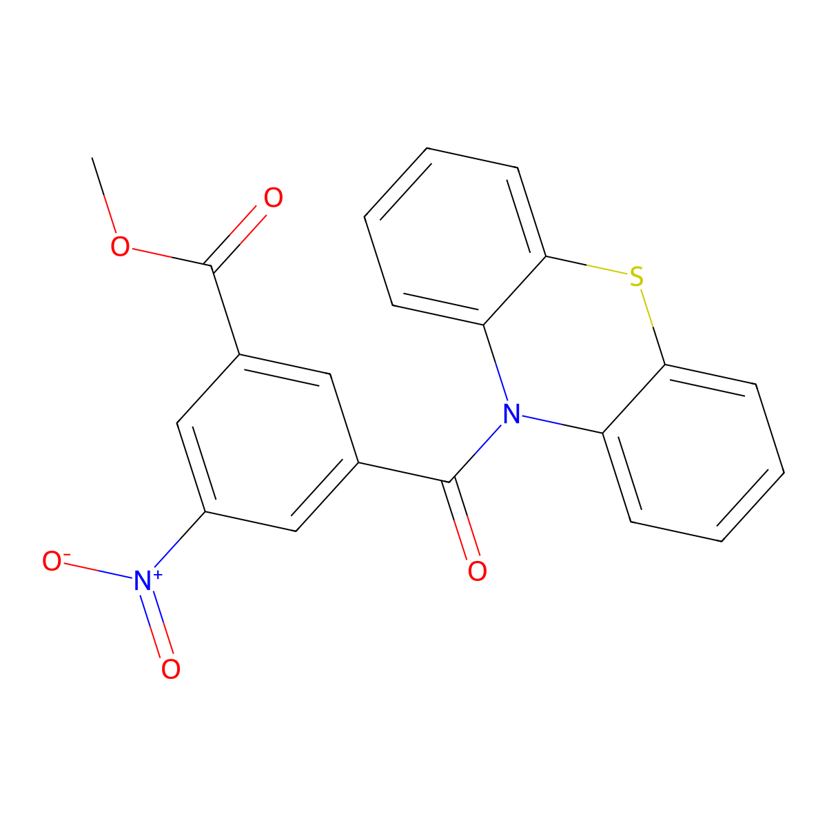 methyl 3-nitro-5-(10H-phenothiazin-10-ylcarbonyl)benzoate molecular structure, CAS 292064-97-2
