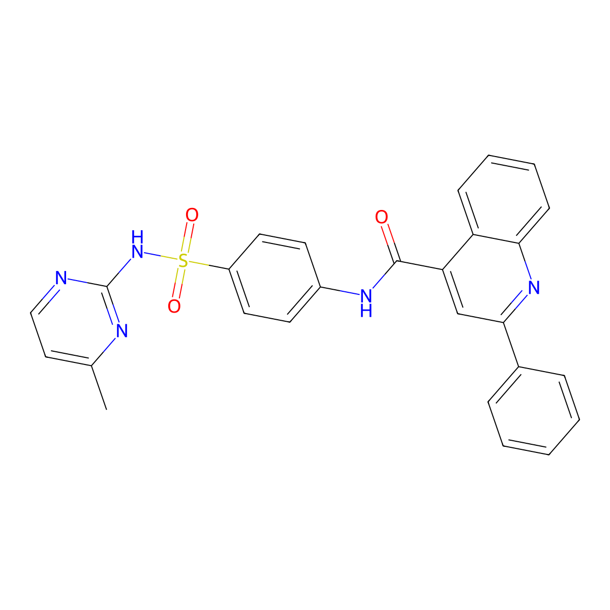 N-{4-[(4-methylpyrimidin-2-yl)sulfamoyl]phenyl}-2-phenylquinoline-4-carboxamide molecular structure, CAS 292064-98-3