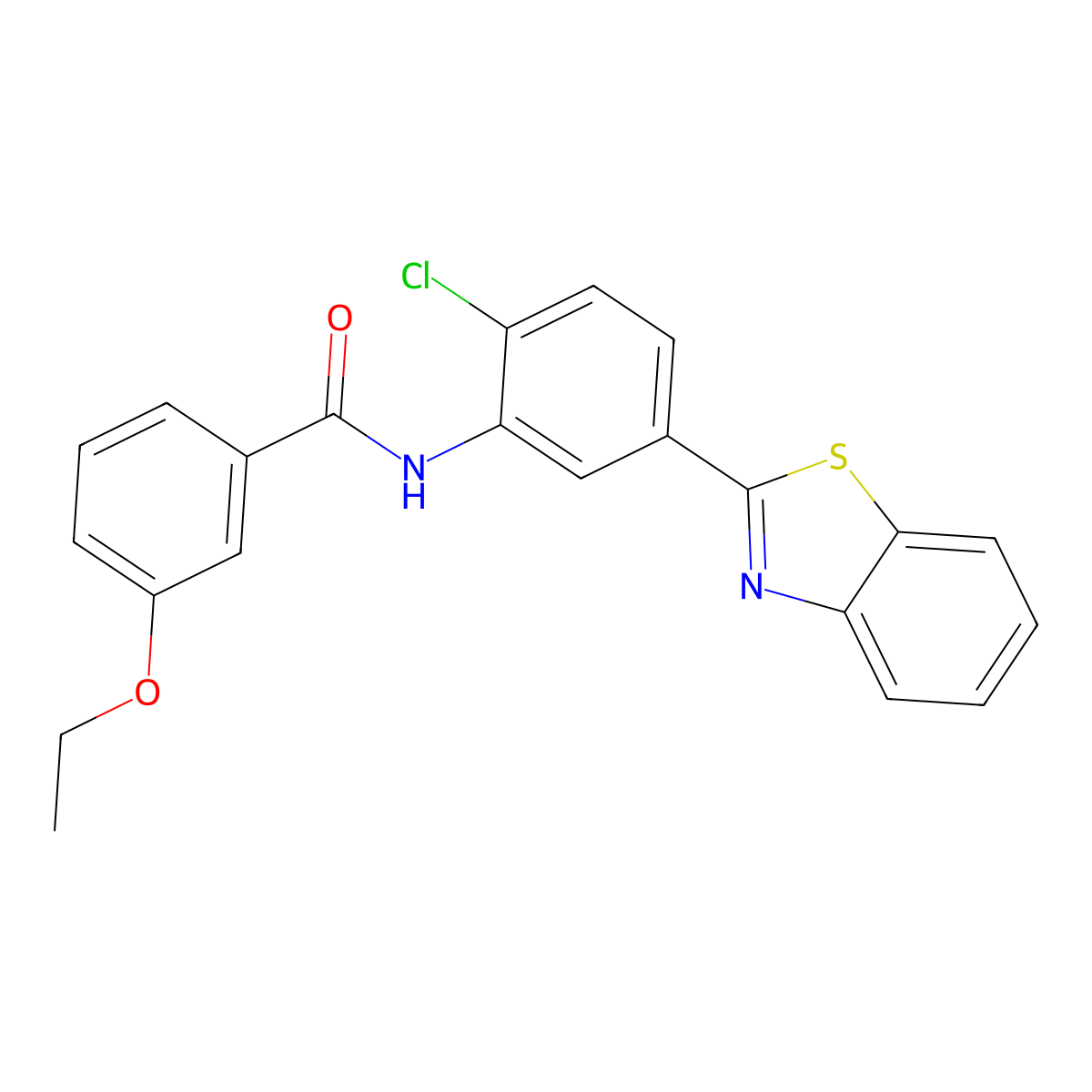 N-[5-(1,3-benzothiazol-2-yl)-2-chlorophenyl]-3-ethoxybenzamide molecular structure, CAS 292065-01-1