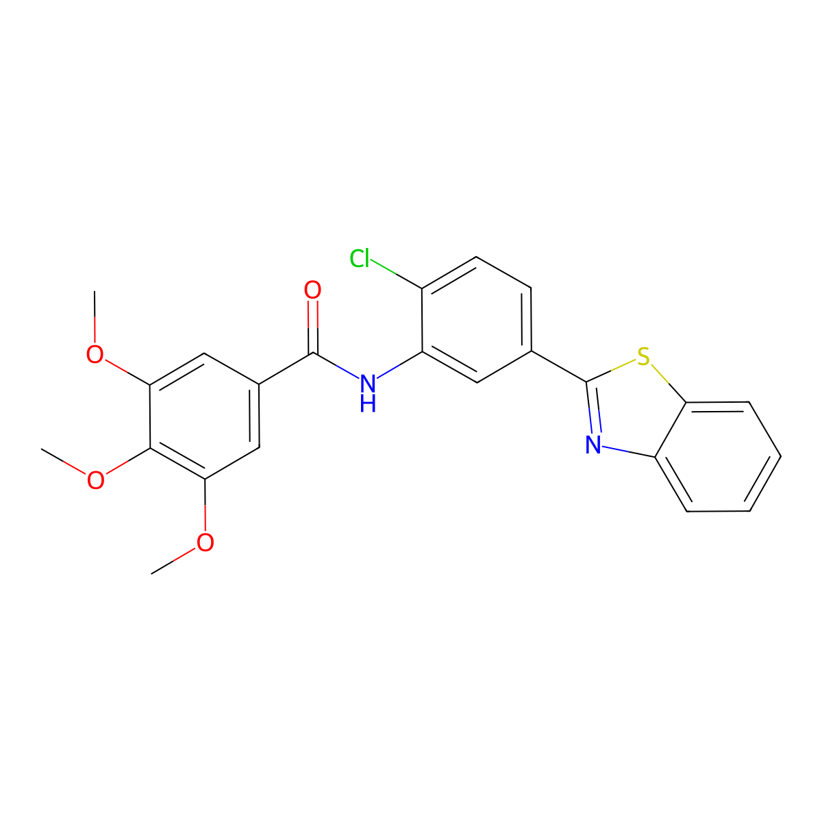 N-[5-(1,3-benzothiazol-2-yl)-2-chlorophenyl]-3,4,5-trimethoxybenzamide molecular structure, CAS 292065-02-2