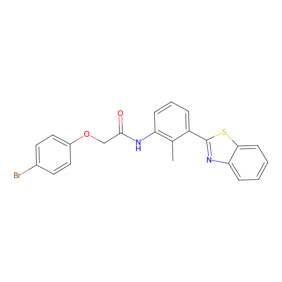 N-[3-(1,3-benzothiazol-2-yl)-2-methylphenyl]-2-(4-bromophenoxy)acetamide molecular structure, CAS 292065-05-5