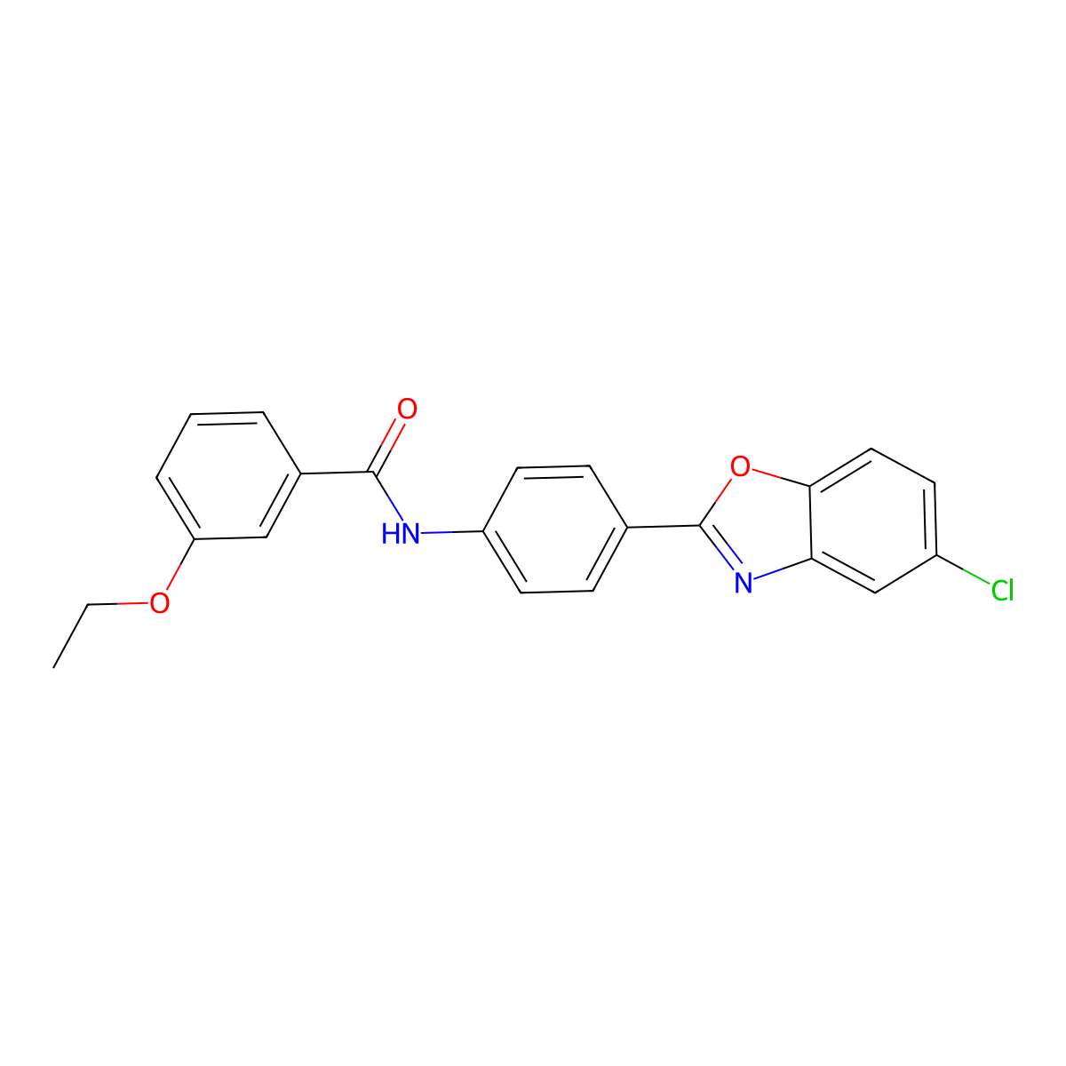 N-[4-(5-chloro-1,3-benzoxazol-2-yl)phenyl]-3-ethoxybenzamide molecular structure, CAS 292066-36-5
