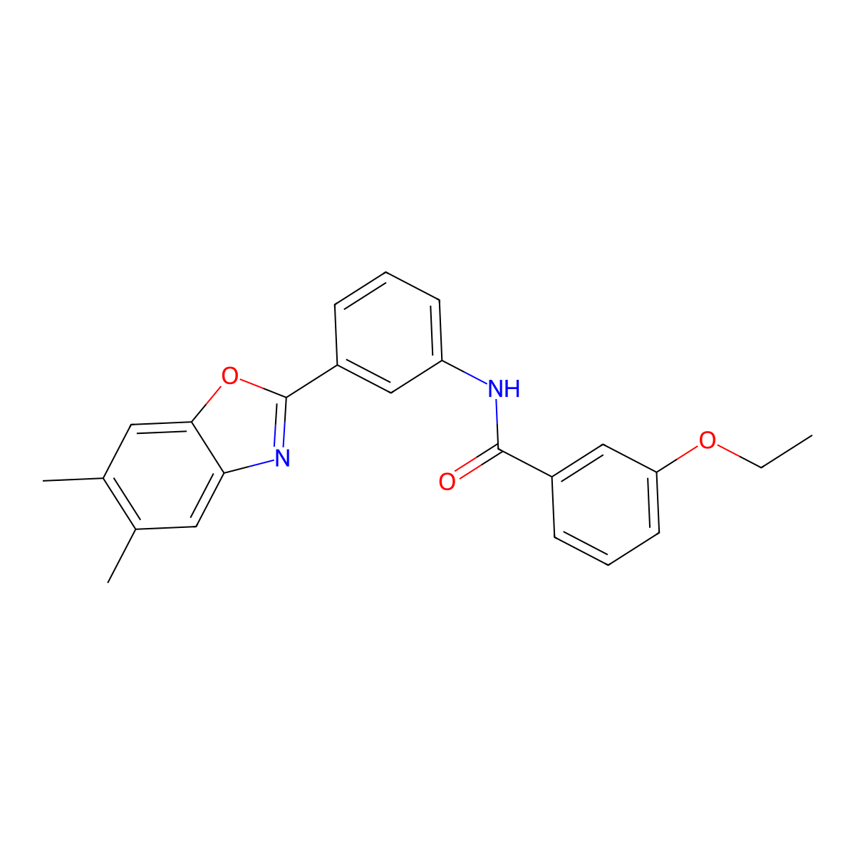 N-[3-(5,6-dimethyl-1,3-benzoxazol-2-yl)phenyl]-3-ethoxybenzamide molecular structure, CAS 292066-41-2