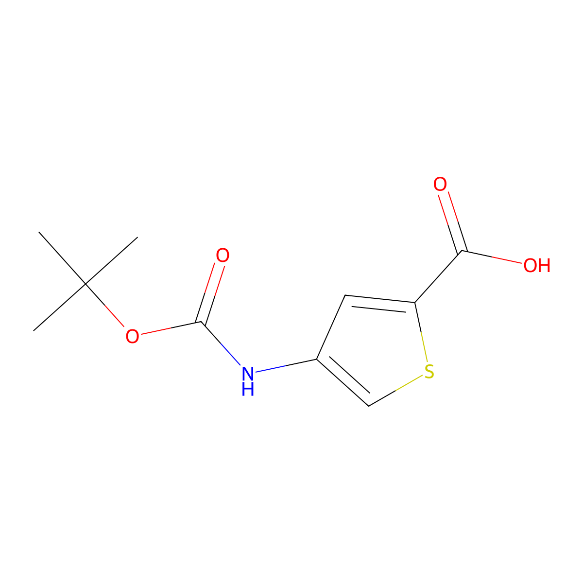 4-{[(Tert-butoxy)carbonyl]amino}thiophene-2-carboxylic acid molecular structure, CAS 292068-69-0