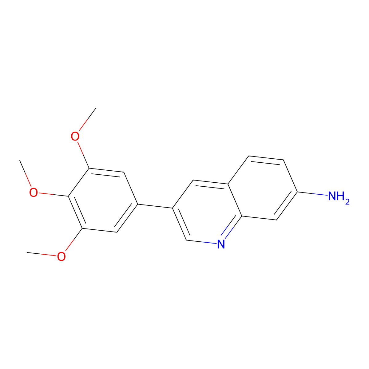 3-(3,4,5-Trimethoxyphenyl)quinolin-7-amine molecular structure, CAS 2920687-14-3