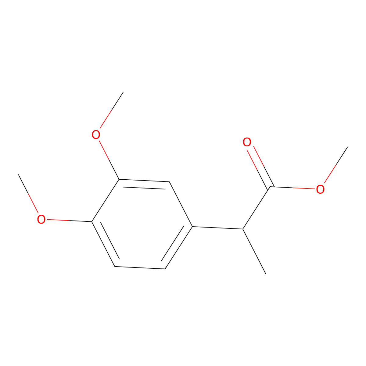 Methyl 2-(3,4-dimethoxyphenyl)propanoate molecular structure, CAS 29207-02-1