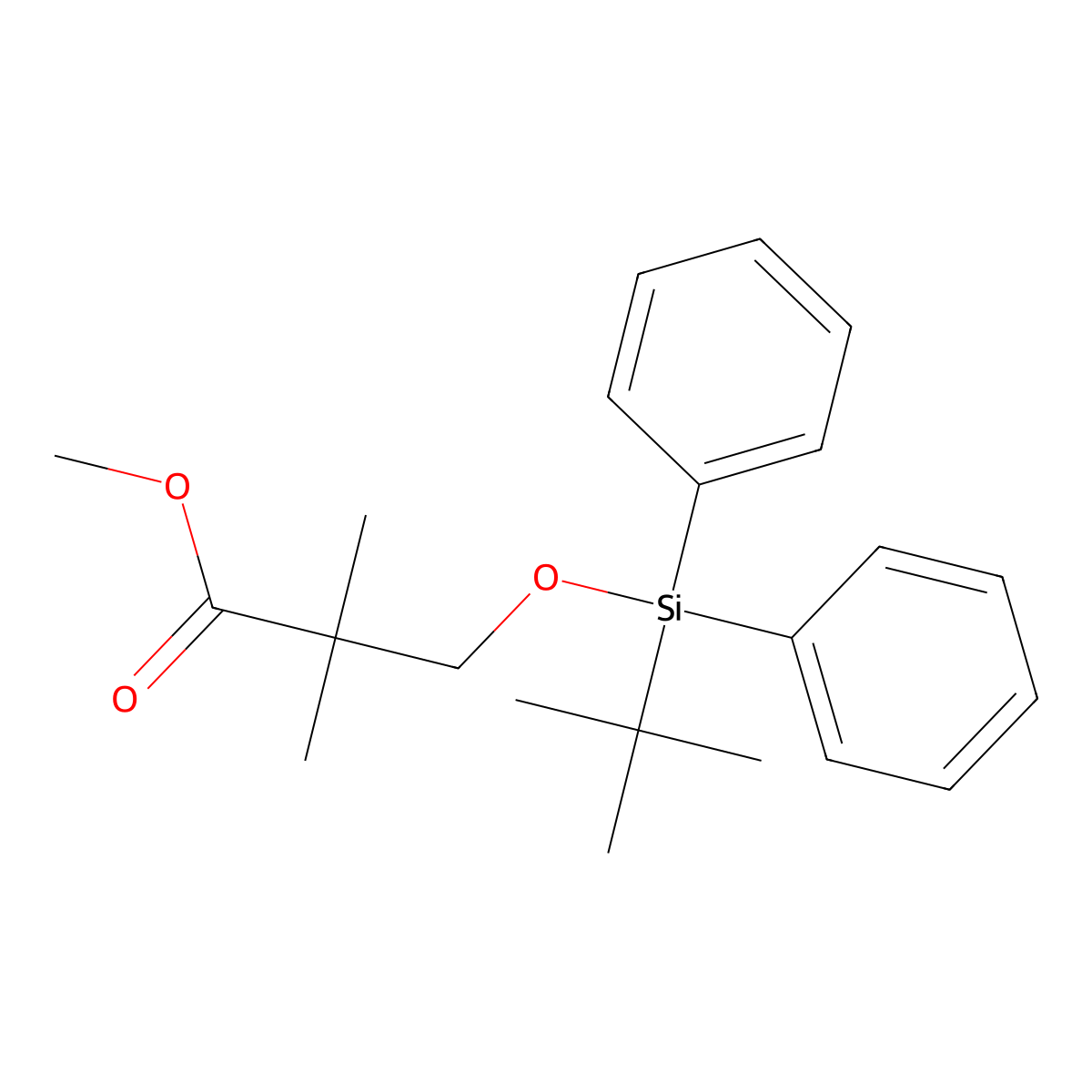 Methyl 3-((tert-butyldiphenylsilyl)oxy)-2,2-dimethylpropanoate molecular structure, CAS 292073-50-8