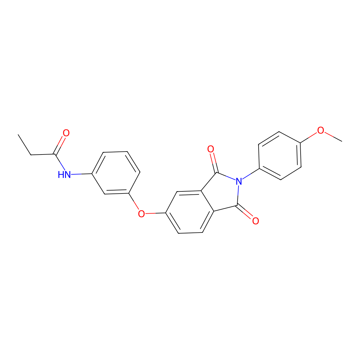 N-[3-[2-(4-methoxyphenyl)-1,3-dioxoisoindol-5-yl]oxyphenyl]propanamide molecular structure, CAS 292074-80-7