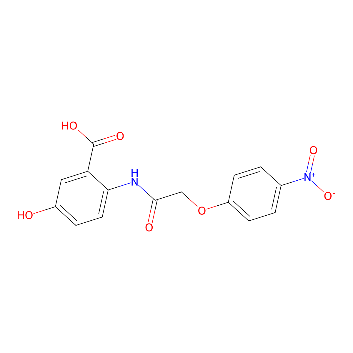 5-Hydroxy-2-{[(4-nitrophenoxy)acetyl]amino}benzoic acid molecular structure, CAS 292074-83-0