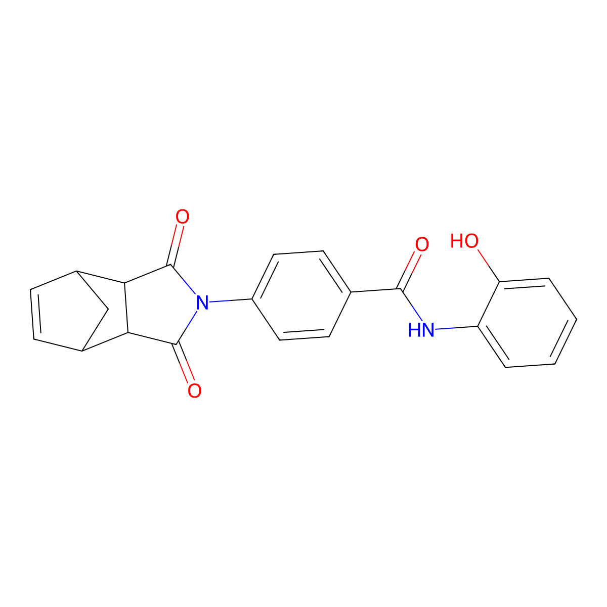 4-(1,3-dioxo-1,3,3a,4,7,7a-hexahydro-2H-4,7-methanoisoindol-2-yl)-N-(2-hydroxyphenyl)benzamide molecular structure, CAS 292074-85-2