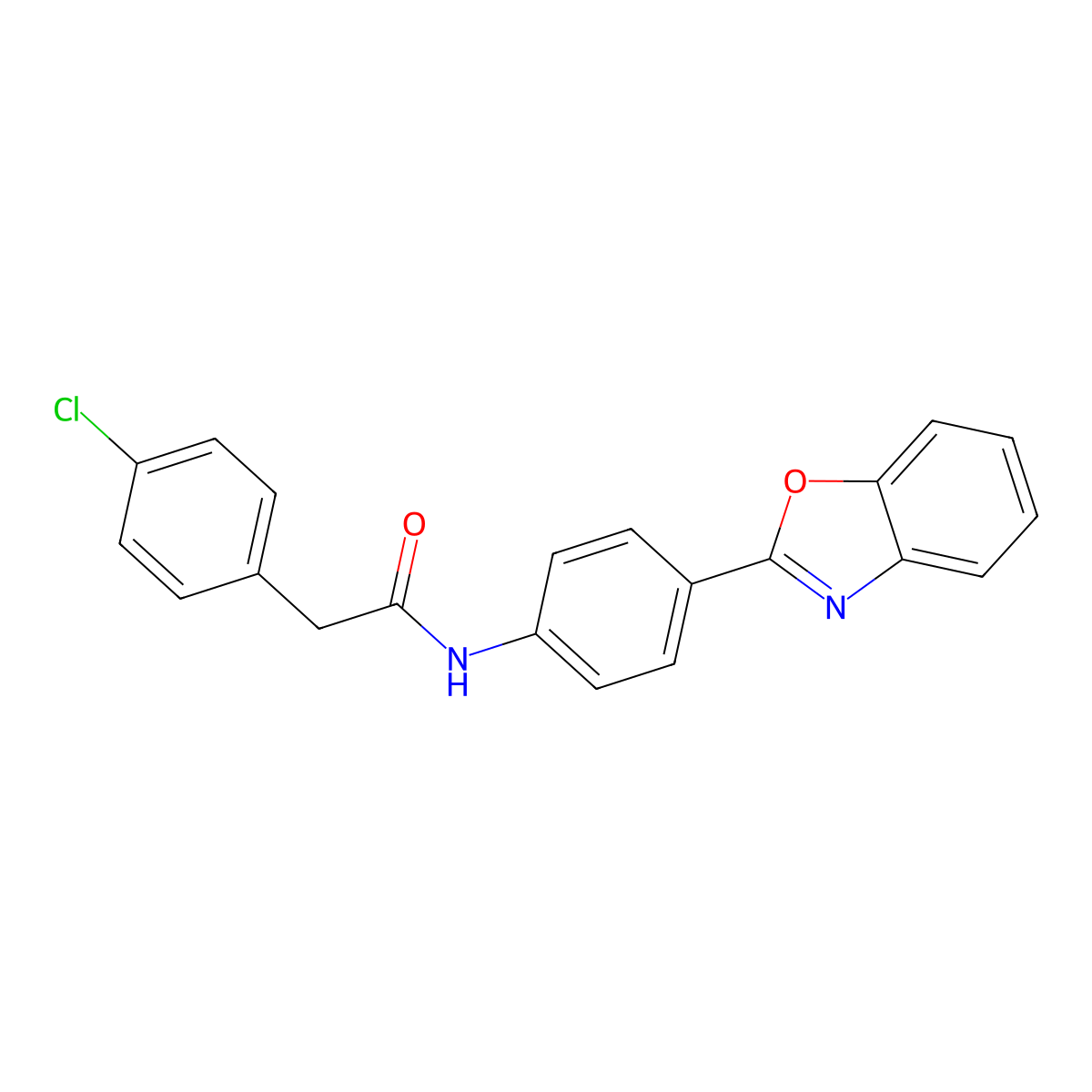 N-[4-(1,3-benzoxazol-2-yl)phenyl]-2-(4-chlorophenyl)acetamide molecular structure, CAS 292074-93-2
