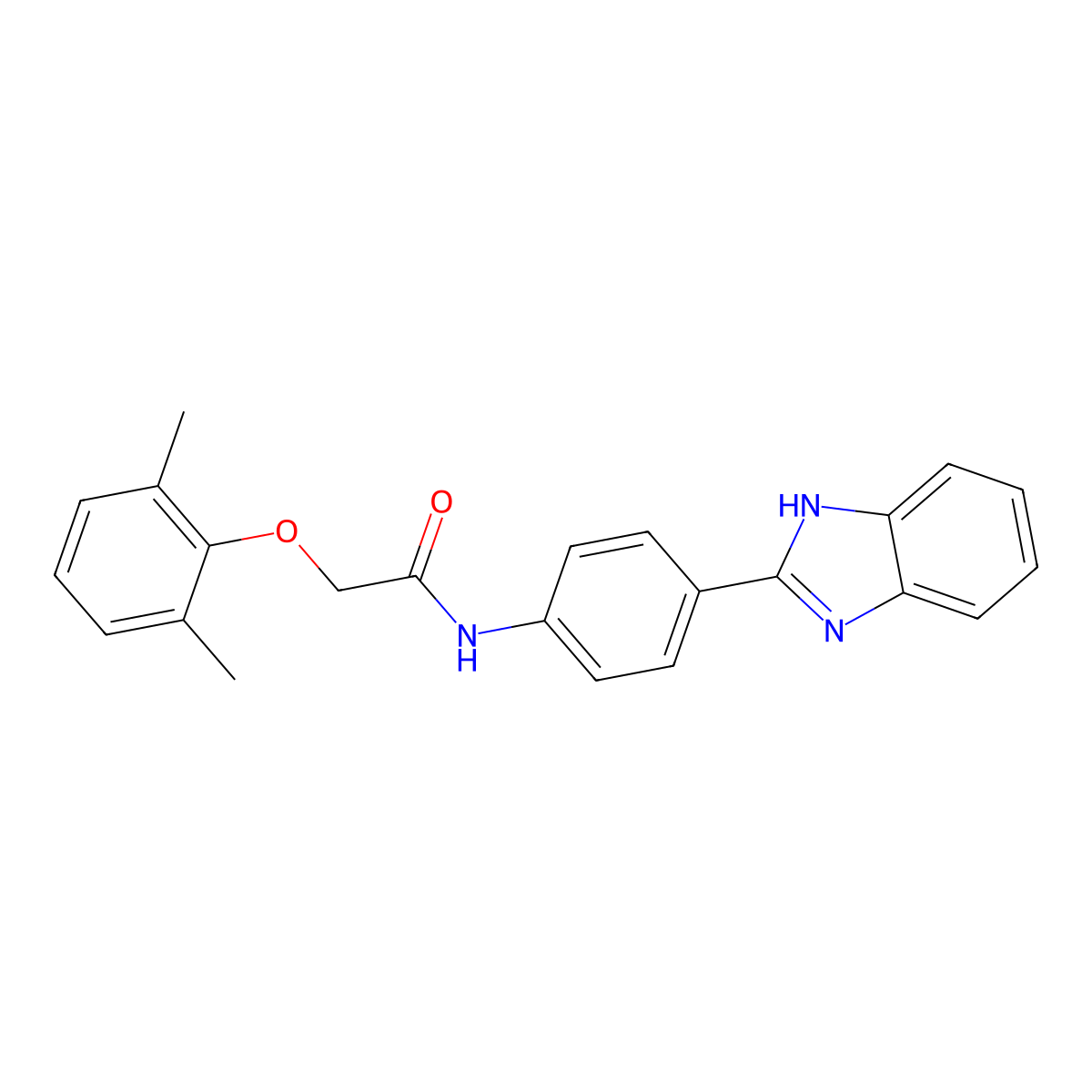N-[4-(1H-benzimidazol-2-yl)phenyl]-2-(2,6-dimethylphenoxy)acetamide molecular structure, CAS 292074-97-6