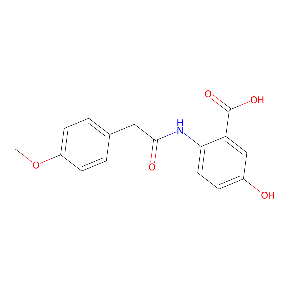 5-Hydroxy-2-{[(4-methoxyphenyl)acetyl]amino}benzoic acid molecular structure, CAS 292074-99-8