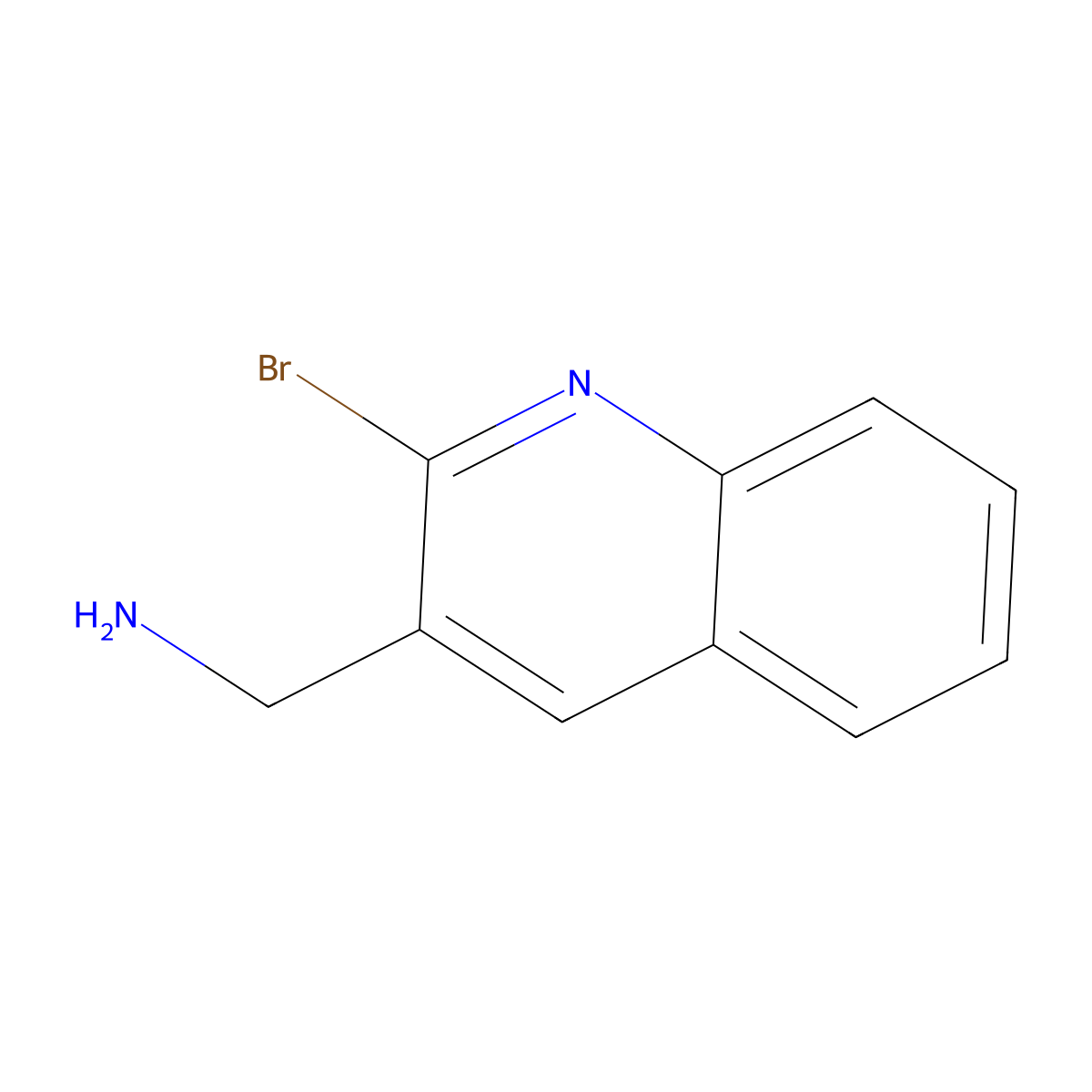 (2-Bromoquinolin-3-yl)methanamine molecular structure, CAS 292077-58-8