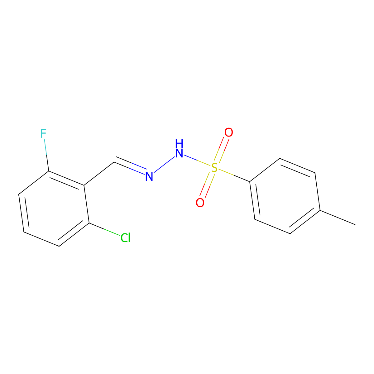 N'-(2-chloro-6-fluorobenzylidene)-4-methylbenzenesulfonohydrazide molecular structure, CAS 292077-80-6