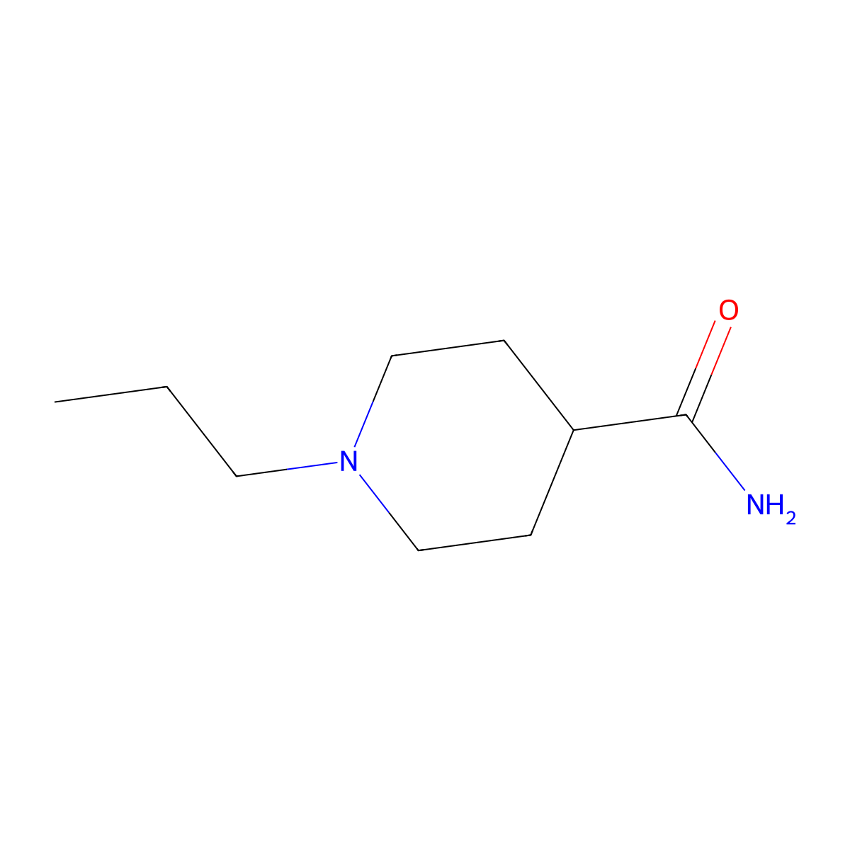 1-Propylpiperidine-4-carboxamide molecular structure, CAS 292080-51-4