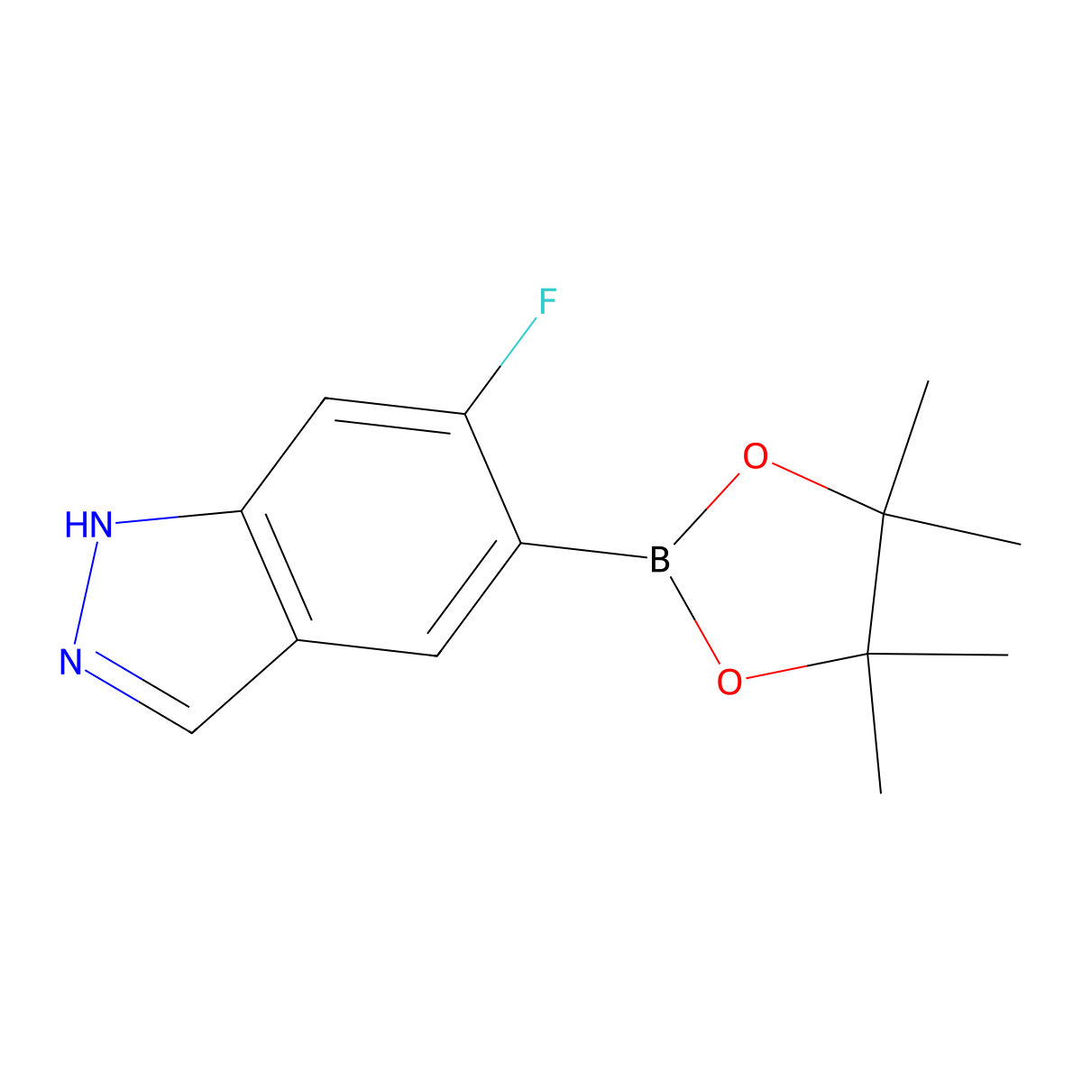 6-Fluoro-5-(4,4,5,5-tetramethyl-1,3,2-dioxaborolan-2-YL)-1H-indazole molecular structure, CAS 2920927-47-3